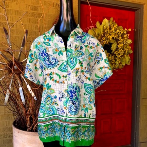 Women's Joie Paisley Blouse / Top S/P (Small) - Picture 2 of 16